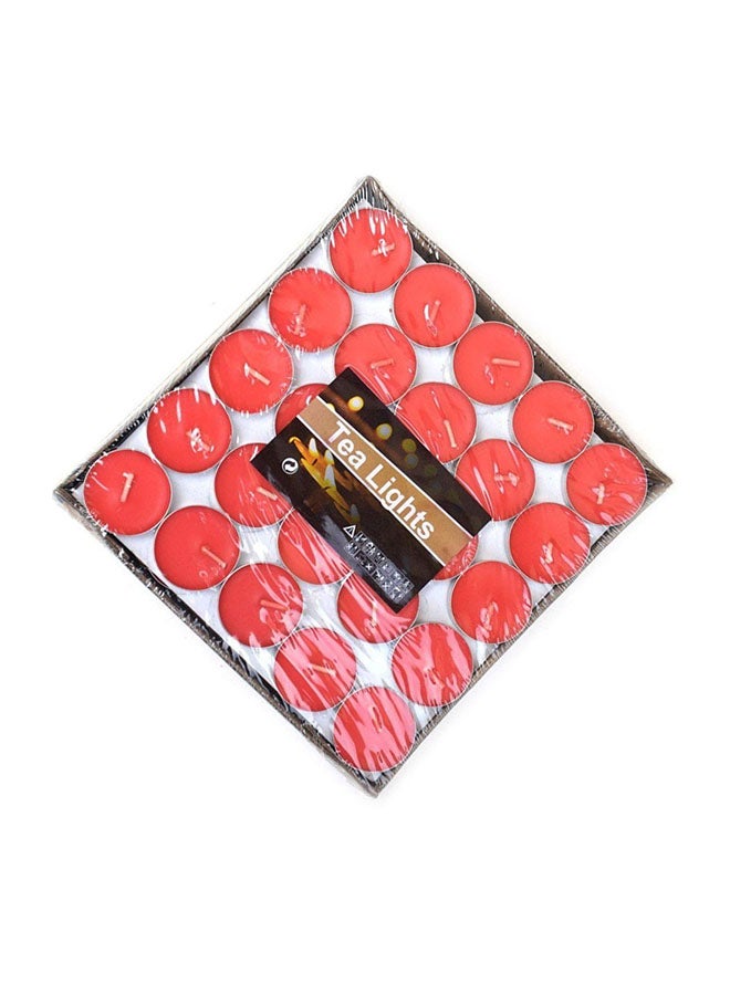 Tea Light - 100 Pieces Tea light Candles Red 4x2inch - Image 1