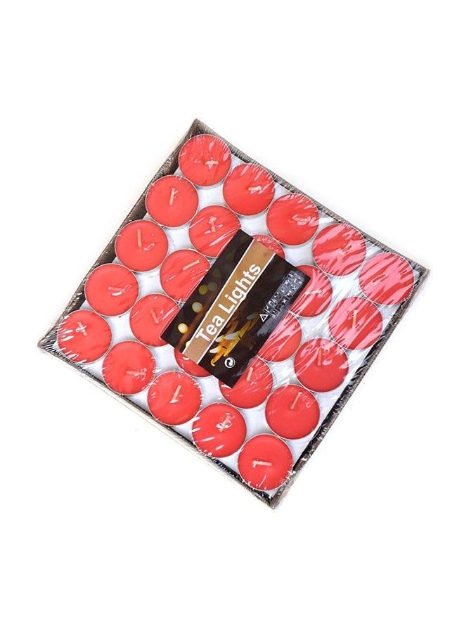 Tea Light - 100 Pieces Tea light Candles Red 4x2inch - Image 1