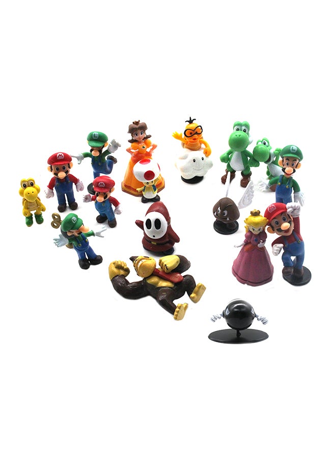 18-Piece Super Mario Brothers Action Figures Cartoon Toy Set 