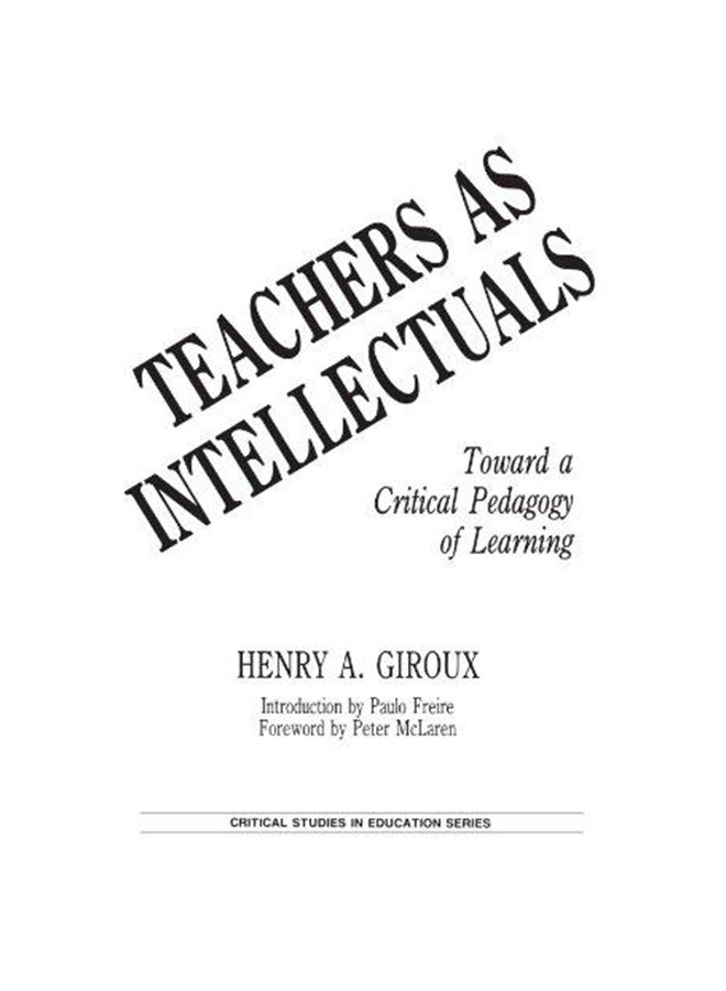 null - Teachers As Intellectuals Paperback English by Henry A Giroux - 1988 - Image 1