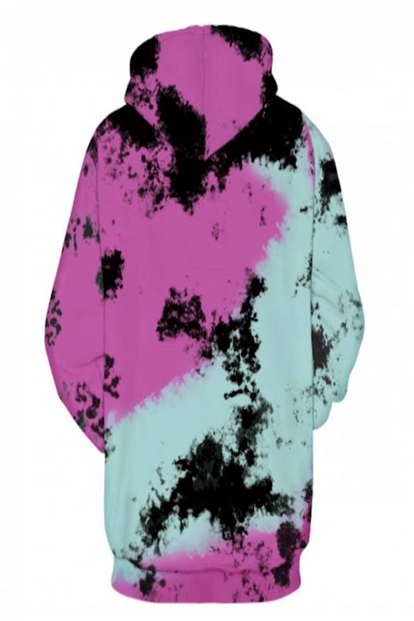 Generic - 3D Printed Couple Hoodie Set Purple/Blue/White - Image 1