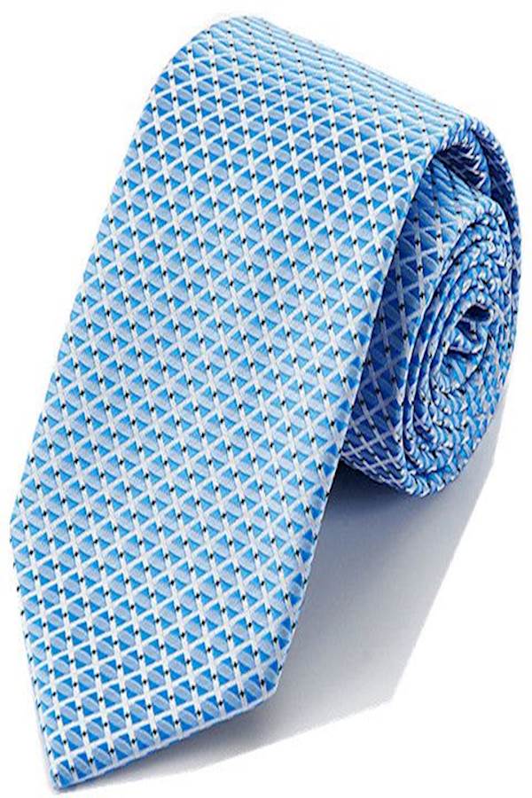 5-Piece Tartan Pattern Necktie Set Blue/Silver - Image 5