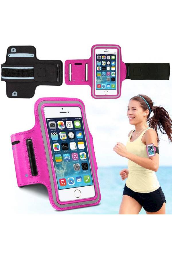 Iphone 6 (5.5 Inch) Arm Band Mobile Phone Holder For Sports Gym Running Jogging Pink - Image 5