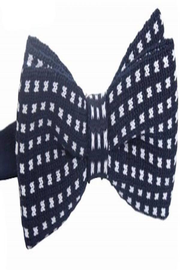 Knitted Bowtie Blue/White - Image 2