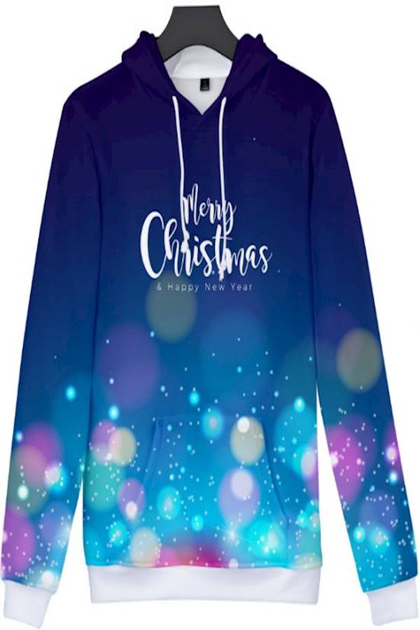 Printed Hoodie Dark Blue/Light Blue/White - Image 3