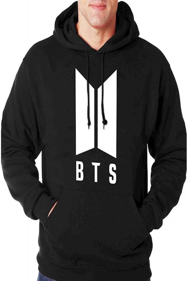 Long Sleeve Hoodie Sweatshirt Black/White  - Image 1