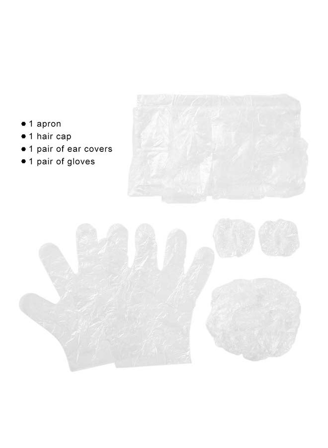 عبوة مكونة من 4 أدوات بلاستيكية للاستخدام مرة واحدة عند صبغ الشعر شفاف - Image 1