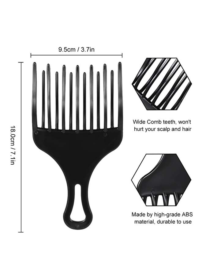 آنسيلف مشط من البلاستيك على شكل شوكة للشعر عالي المسامية ومنخفض المسامية أسود 2.00سم - Image 2