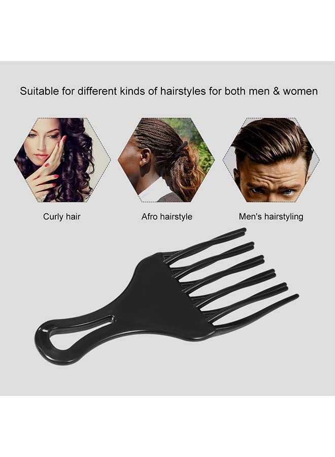 آنسيلف مشط من البلاستيك على شكل شوكة للشعر عالي المسامية ومنخفض المسامية أسود 2.00سم - Image 4