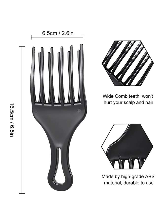آنسيلف مشط من البلاستيك على شكل شوكة للشعر عالي المسامية ومنخفض المسامية أسود 2.00سم - Image 5