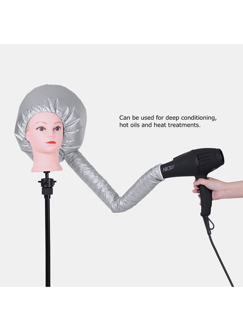 Nylon Hair Dryer Bonnet Hood Silver 6.00cm