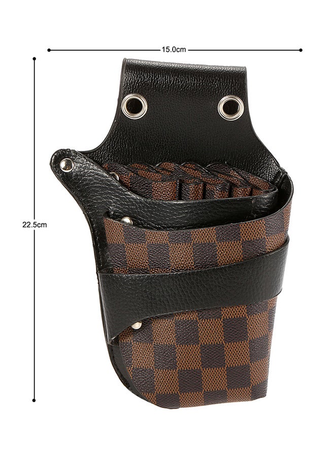 Generic PU Leather Hairdressing Tools Bag With Belt Brown/Black 24.00cm  - Image 4