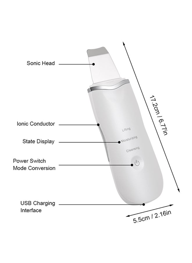 فرشاة تنظيف الوجه ألترا سونيك الكهربائية المصنوعة من السيليكون أبيض 17.50سم - Image 3