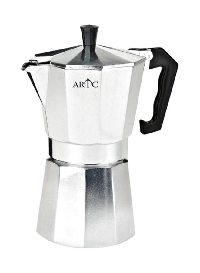 Stove Top Espresso Maker-6Cup Silver/Black 300ml