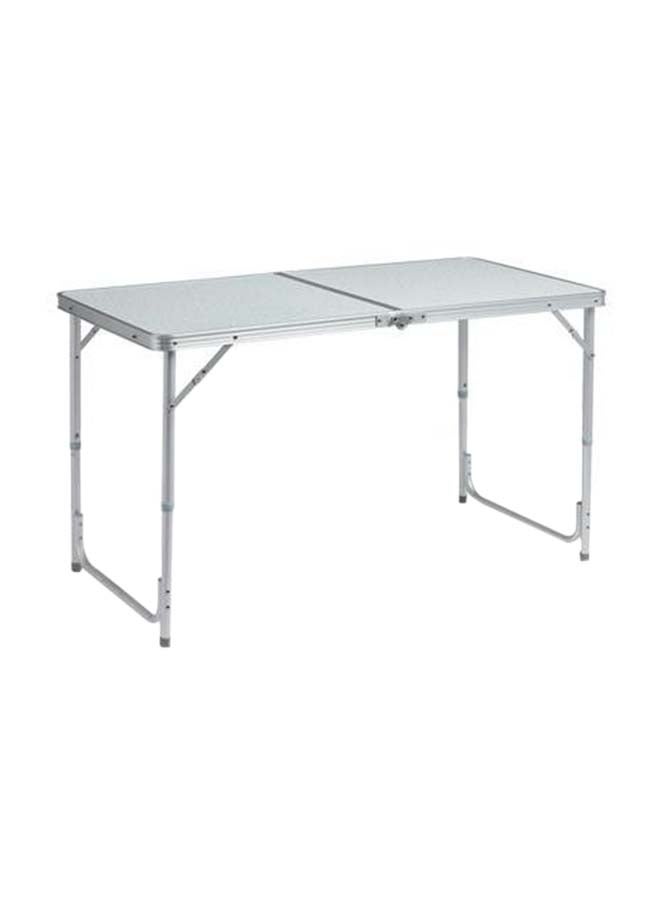 طاولة نزهات على حاملين متنقلة وقابلة للطي فضي 20x60x54سم