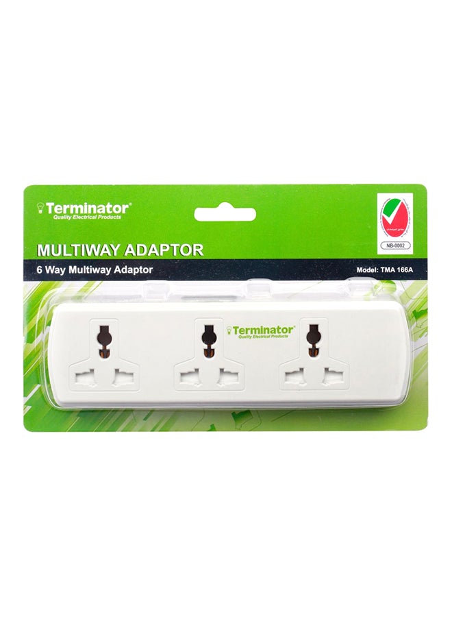 Terminator - 6-Way Multi Adapter Universal White Tma 166A Esma Approved - Image 1