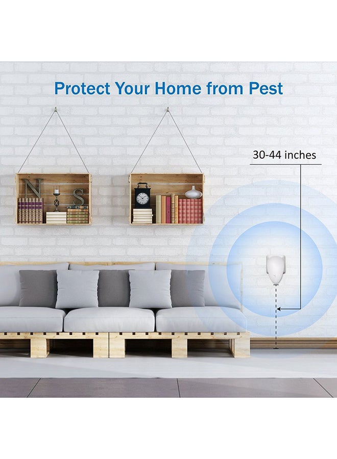 شاربدو طقم جهاز طارد الحشرات الإلكتروني متعدد الوظائف يعمل بالموجات فوق الصوتية مكون من قطعتين أبيض/أزرق 3.5 x 2بوصة - Image 2