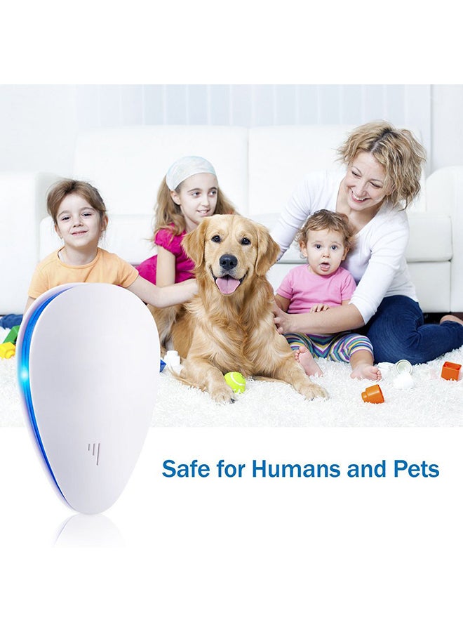 شاربدو طقم جهاز طارد الحشرات الإلكتروني متعدد الوظائف يعمل بالموجات فوق الصوتية مكون من قطعتين أبيض/أزرق 3.5 x 2بوصة - Image 3