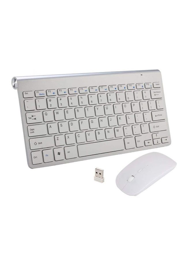 Generic - Wireless Keyboard and Mouse For Smart TV, Windows, IOS, NVR Silver - Image 1