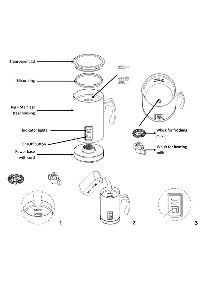 homgeek - Automatic Electric Milk Frother N3 Silver/Black - Image 1
