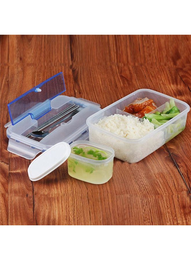 Portable Microwave Lunch Box With Spoon And Chopsticks Blue - Image 2