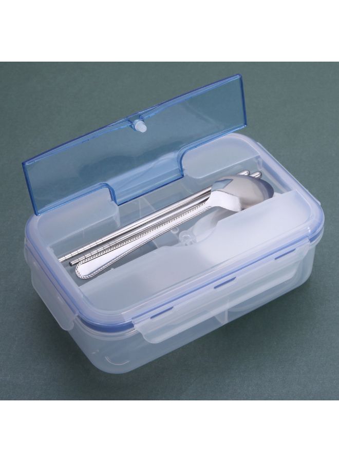 Portable Microwave Lunch Box With Spoon And Chopsticks Blue - Image 4