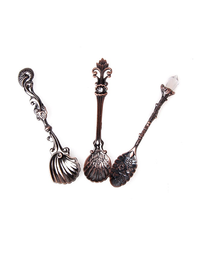 3-Piece Retro Fashion Tea Spoon Brown  - Image 1