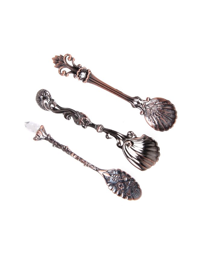 3-Piece Retro Fashion Tea Spoon Brown  - Image 2