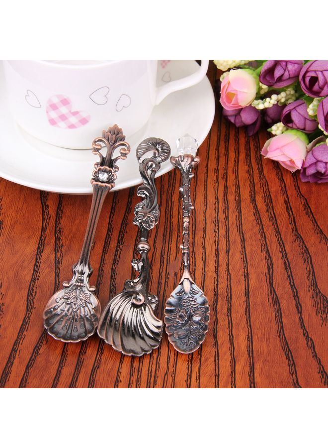 3-Piece Retro Fashion Tea Spoon Brown  - Image 5