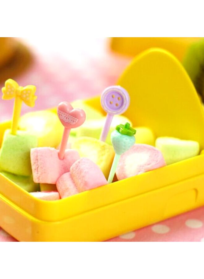 8-Piece Cute Candy Color Mini Fruit Fork Multicolour - Image 2