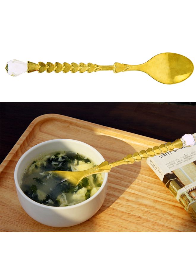 Mini Coffee Spoon With Diamond Heart Shaped Handle Yellow - Image 4