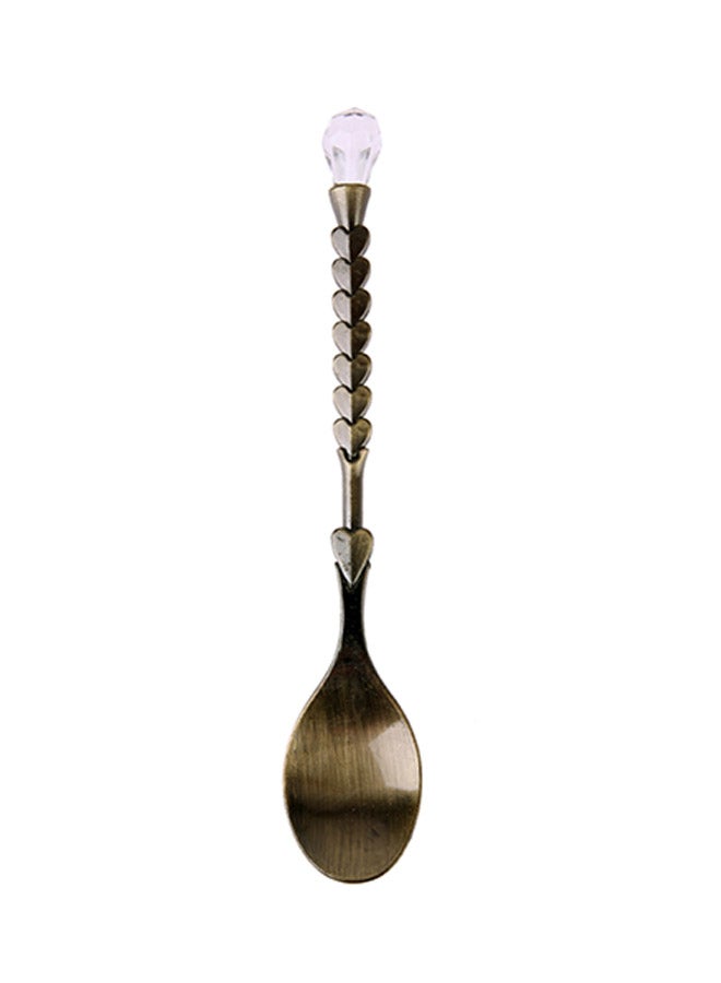 Generic - Mini Coffee Spoon With Diamond Heart Shaped Handle Brown - Image 1
