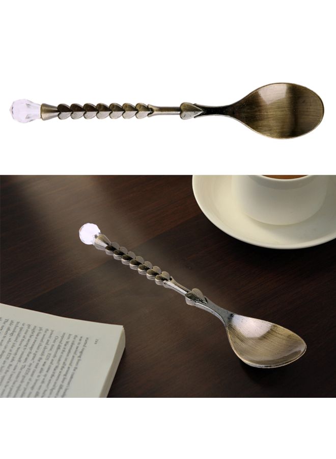 Generic - Mini Coffee Spoon With Diamond Heart Shaped Handle Brown - Image 1