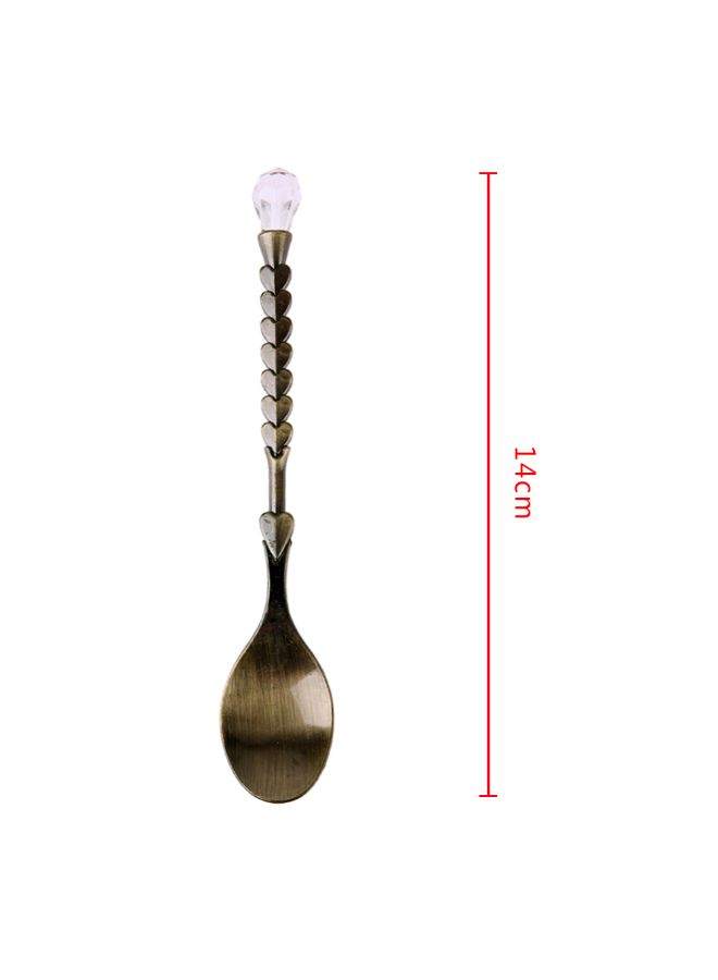Generic - Mini Coffee Spoon With Diamond Heart Shaped Handle Brown - Image 1