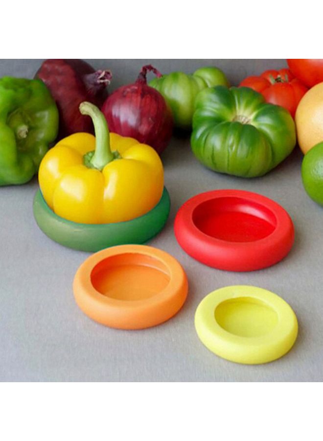 4-Piece Vegetable Silicone Fresh Cover Multicolour - Image 2