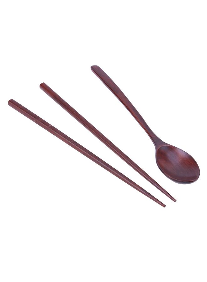 Generic - Wooden Chopsticks And Spoon Set Brown - Image 1
