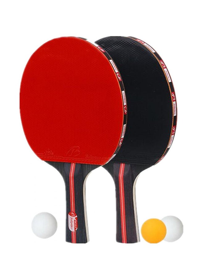 5-Piece Table Tennis Solid Wood Rackets Set With Balls - Image 1