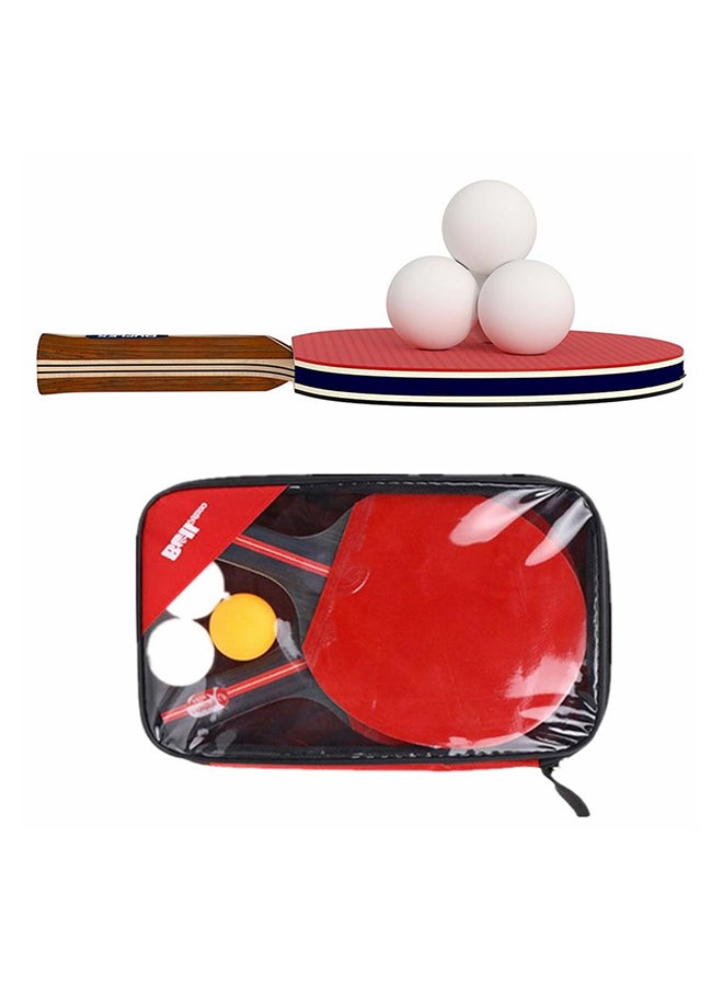 5-Piece Table Tennis Solid Wood Rackets Set With Balls - Image 4