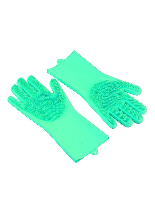 Magic Silicone Gloves With Wash Scrubber Turquoise 240grams - Image 1