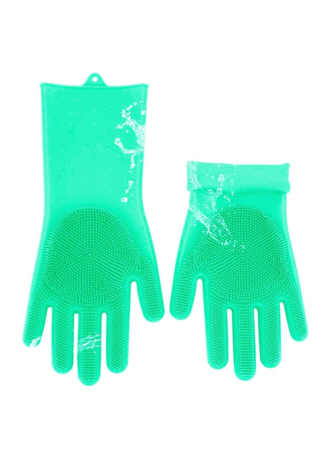 Magic Silicone Gloves With Wash Scrubber Turquoise 240grams - Image 2