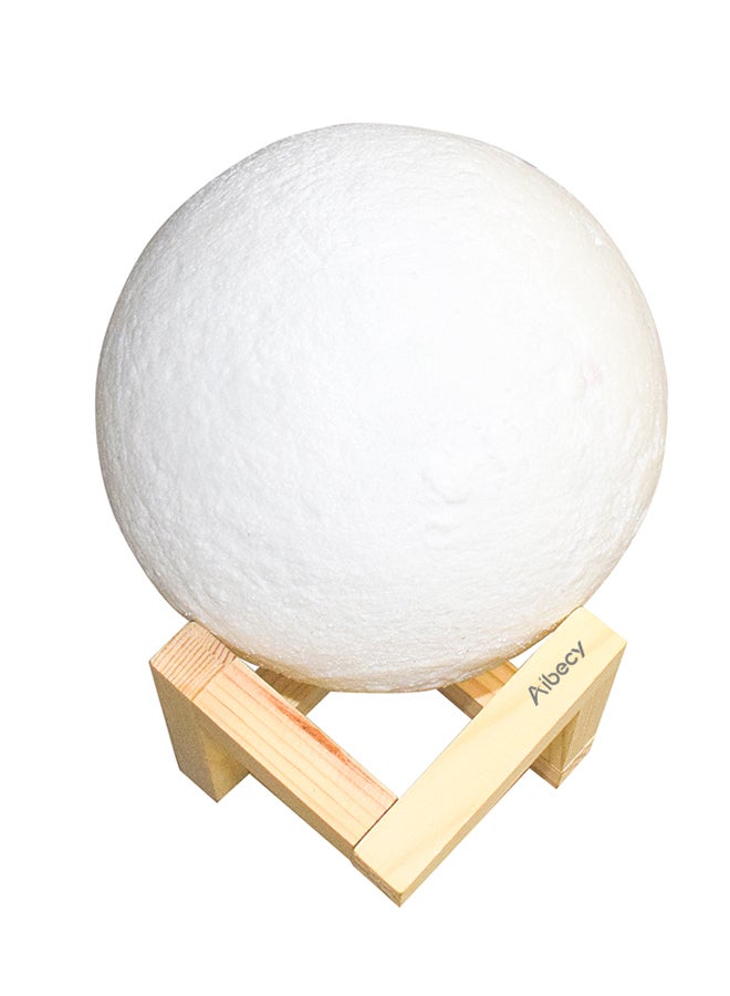 Aibecy LED Moon Lamp With Stand White/Yellow 18cm - Image 1