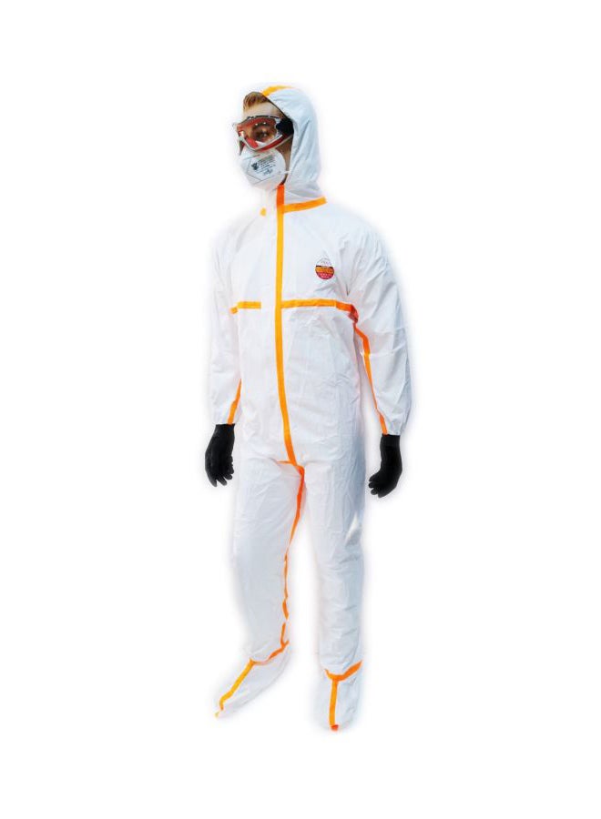 TSGC Proguard Disposable Coverall White/Yellow L - Image 1