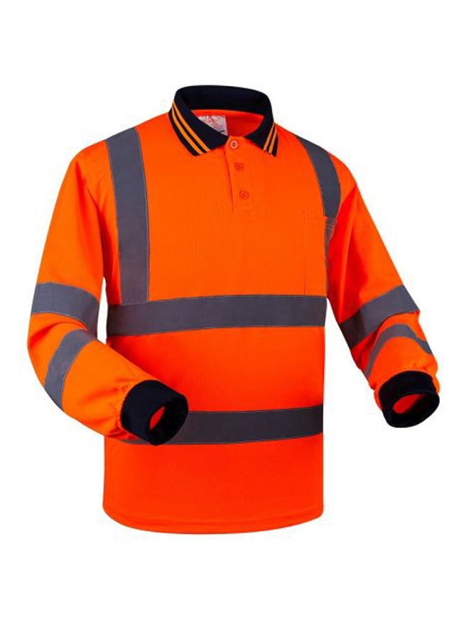 Empiral Polyester Polo T-Shirt Orange/Grey M 
