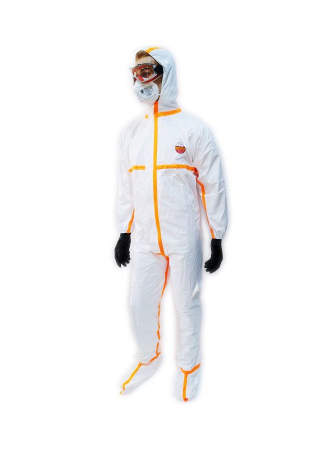 TSGC Proguard Disposable Coverall White/Yellow M - Image 1