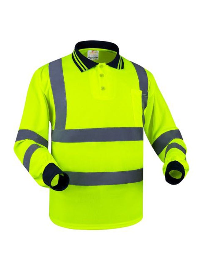 Empiral Polyester Full Sleeve Polo T-Shirt Green/Grey S 