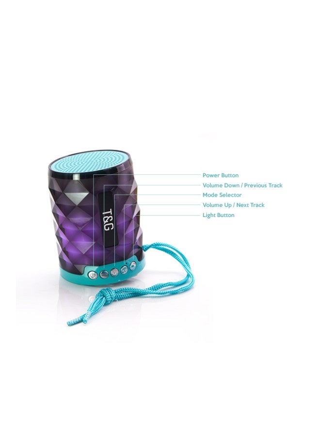 T&G Mini Portable Bluetooth Speaker Purple/Mint Green - Image 2