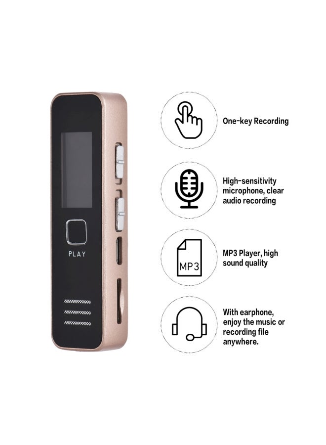Generic - Digital Voice Recorder Audio Dictaphone MP3 Player USB Flash Disk for Meeting EABC21 Gold - Image 1