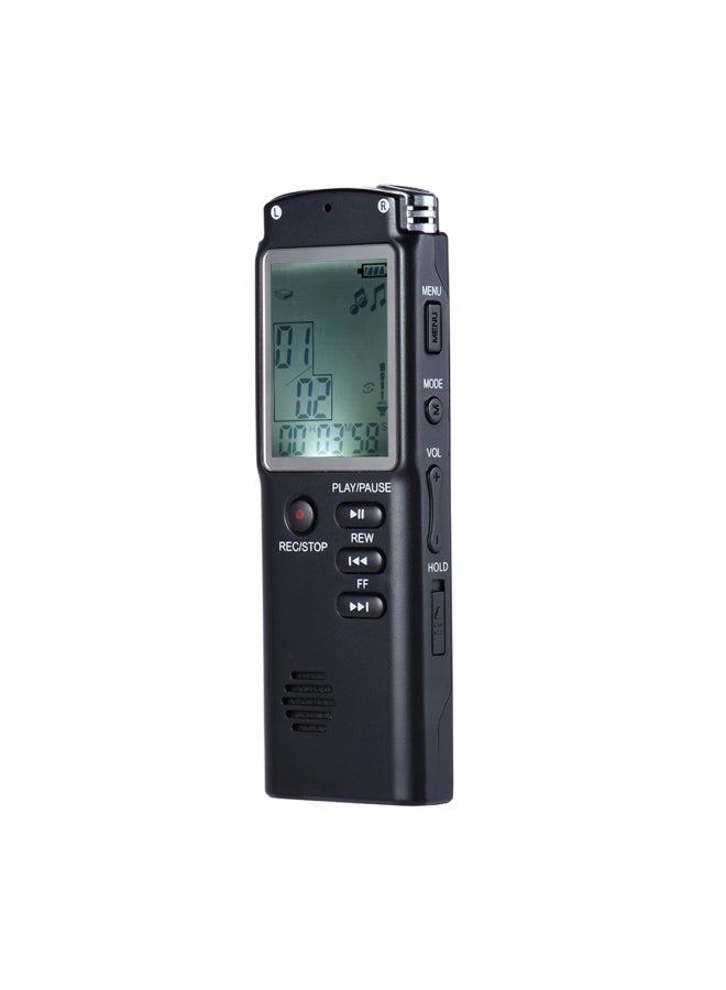 مسجل صوت بسعة تخزين 8 جيجابايت ودقة 1536 كيلو بت في الثانية مزود بمشغل موسيقى MP3 وخاصية التفعيل بالصوت والتسجيل بطريقة التكرار A-B، مناسب للهاتف والدكتافون لتسجيل المكالمات الهاتفية والمحادثات EABC2 أسود - Image 1