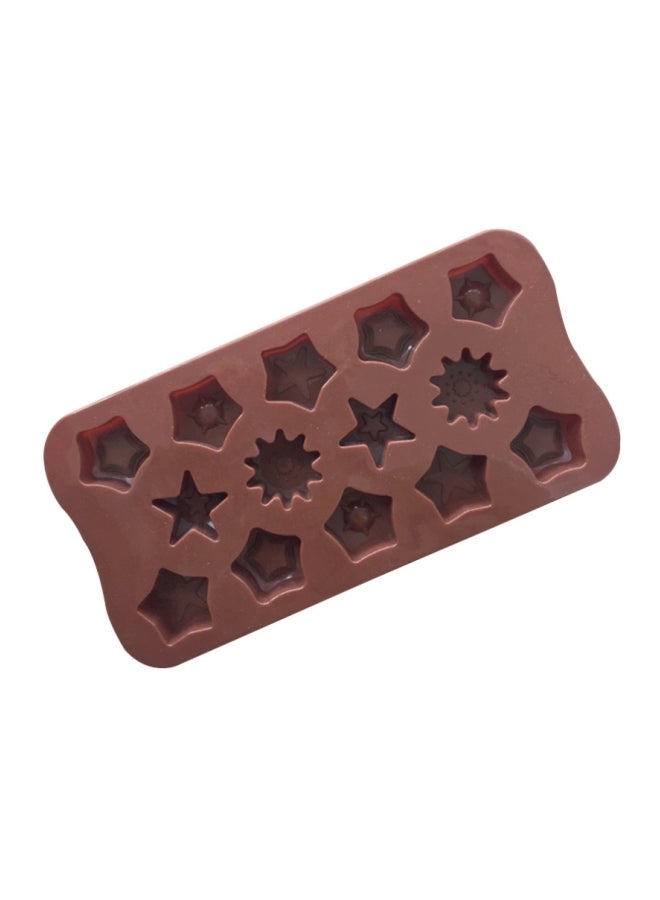 14 Grid Different Star Shape Silicone Chocolate Biscuits Mold Brown - Image 2