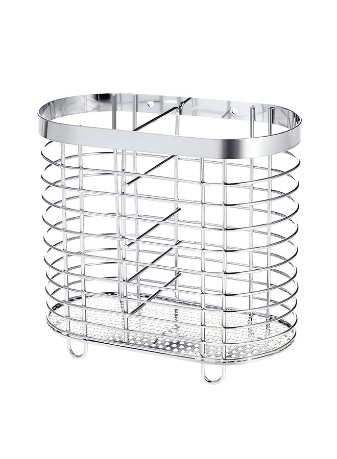 Spoon Basket Storage Organizer Stand Silver - Image 1